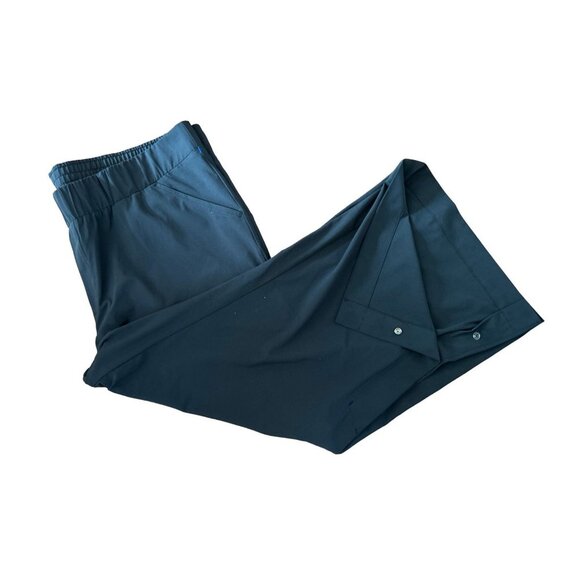 J. Jill Fit Black Cropped Pants Wide Leg with Snap Buttons Size XLarge - Picture 5 of 11